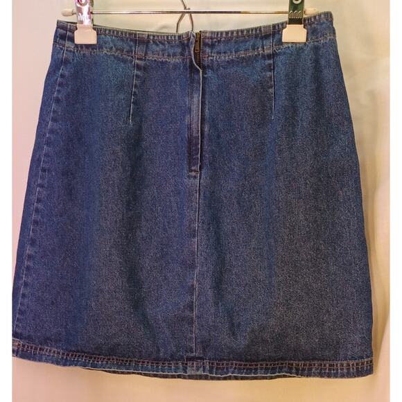 Vintage Route 66 Denim Mini Skirt with Floral Embroidery Size Small - Picture 4 of 7